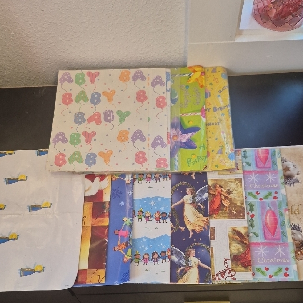 Colorful Vintage Party Gift Wrap Set..for all Occassions!!